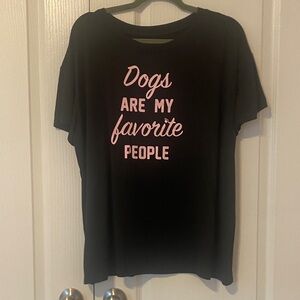 Black T-Shirt with Pink Dog Lover Slogan